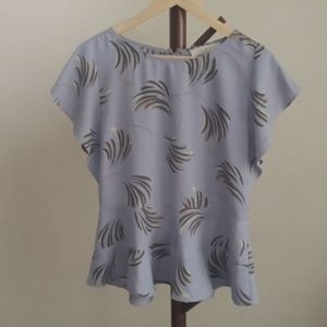 LOFT Printed Ruffle Blouse